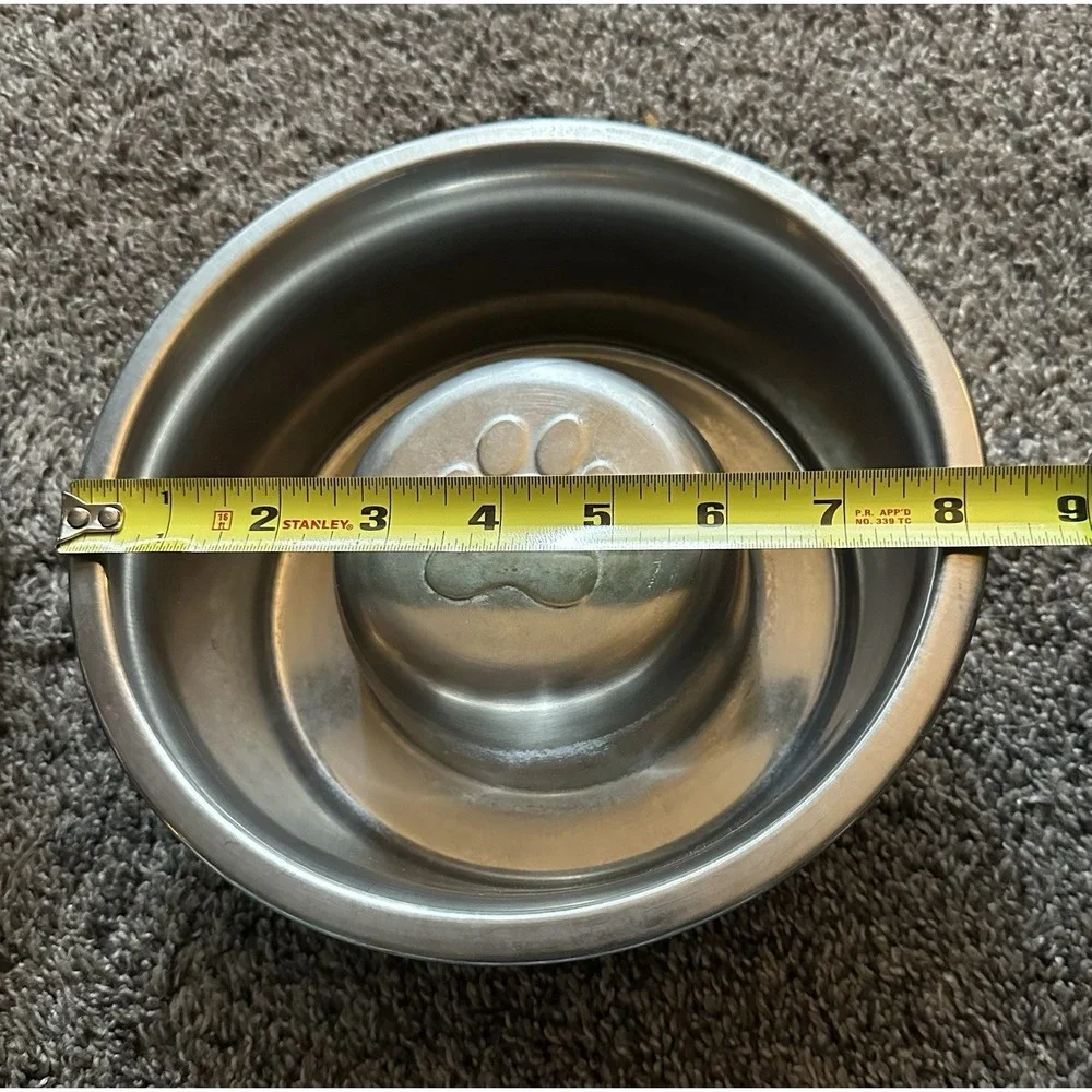 Two Stainless Steel Slow Feed Bowl